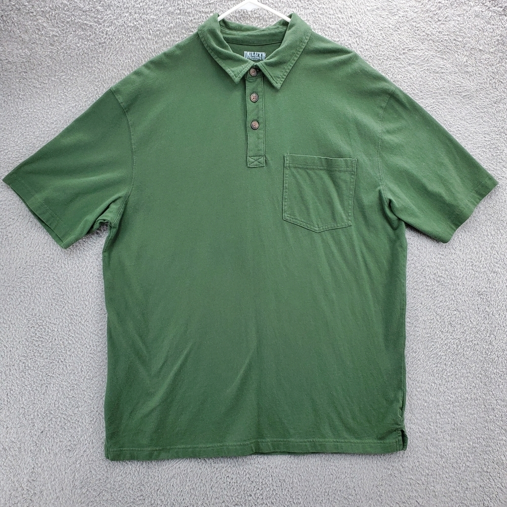 Duluth Co Men's Longtail Jersey Polo Size Large Green